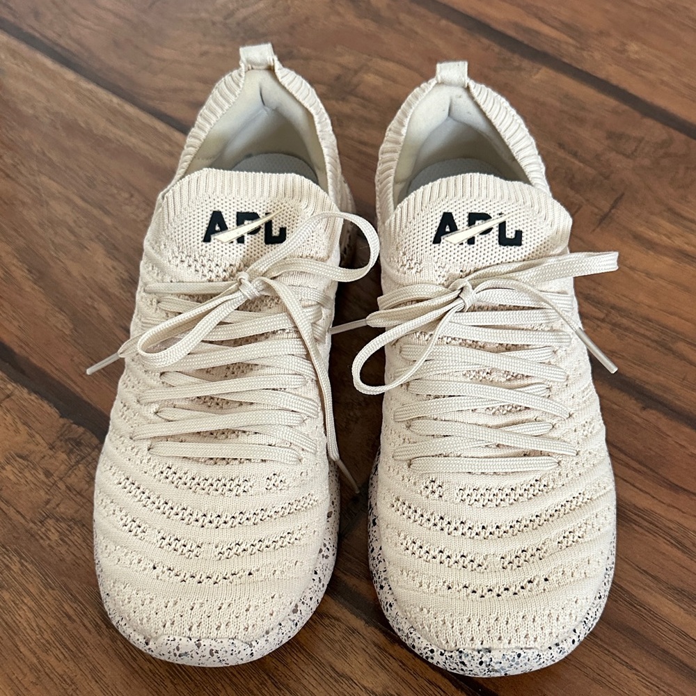 APL Techloom Core Beige Knit Sneakers 7.5